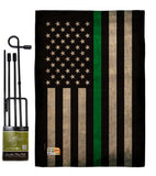 USA Thin Green Line - Military Americana Vertical Impressions Decorative Flags HG137040 Made In USA