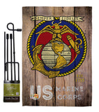 US Marine Corps - Military Americana Vertical Impressions Decorative Flags HG137083 Made In USA