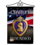 Purple Heart Combat Wounded - Military Americana Vertical Impressions Decorative Flags HG137133 Made In USA