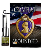 Purple Heart Combat Wounded - Military Americana Vertical Impressions Decorative Flags HG137133 Made In USA