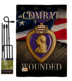 Purple Heart Combat Wounded - Military Americana Vertical Impressions Decorative Flags HG137133 Made In USA