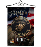 Marine Combat Hero - Military Americana Vertical Impressions Decorative Flags HG137134 Made In USA