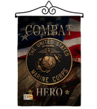 Marine Combat Hero - Military Americana Vertical Impressions Decorative Flags HG137134 Made In USA