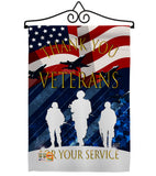 Thank You Veterans - Military Americana Vertical Impressions Decorative Flags HG137167 Made In USA