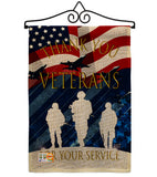 Thank You Veterans - Military Americana Vertical Impressions Decorative Flags HG137167 Made In USA