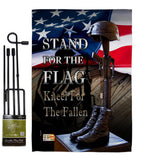 Stand For The Flag - Military Americana Vertical Impressions Decorative Flags HG137169 Made In USA