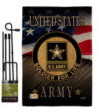 US Army Soldier for Life - Military Americana Vertical Impressions Decorative Flags HG137170 Made In USA