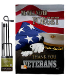 We will Never Forget - Military Americana Vertical Impressions Decorative Flags HG137171 Made In USA