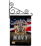 US Navy Semper Fortis - Military Americana Vertical Impressions Decorative Flags HG137172 Made In USA