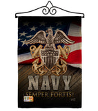 US Navy Semper Fortis - Military Americana Vertical Impressions Decorative Flags HG137172 Made In USA