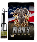 US Navy Semper Fortis - Military Americana Vertical Impressions Decorative Flags HG137172 Made In USA