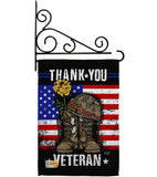 Thank you Veteran - Military Americana Vertical Impressions Decorative Flags HG137173 Made In USA