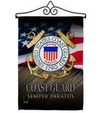 US Coast Guard Semper Paratus - Military Americana Vertical Impressions Decorative Flags HG137174 Made In USA