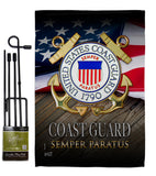 US Coast Guard Semper Paratus - Military Americana Vertical Impressions Decorative Flags HG137174 Made In USA