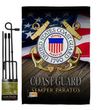 US Coast Guard Semper Paratus - Military Americana Vertical Impressions Decorative Flags HG137174