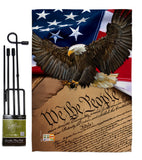 We the People - Military Americana Vertical Impressions Decorative Flags HG137175 Made In USA