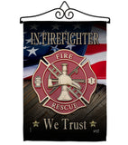 Firefighter We trust - Military Americana Vertical Impressions Decorative Flags HG137294 Made In USA