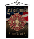 Firefighter We trust - Military Americana Vertical Impressions Decorative Flags HG137294 Made In USA