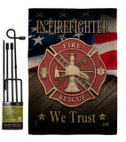 Firefighter We trust - Military Americana Vertical Impressions Decorative Flags HG137294 Made In USA