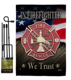 Firefighter We trust - Military Americana Vertical Impressions Decorative Flags HG137294 Made In USA