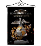 Honor Courage Commitment - Military Americana Vertical Impressions Decorative Flags HG137316 Made In USA