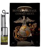 Honor Courage Commitment - Military Americana Vertical Impressions Decorative Flags HG137316 Made In USA