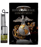 Honor Courage Commitment - Military Americana Vertical Impressions Decorative Flags HG137316 Made In USA