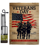 Memony Our Heroes - Military Americana Vertical Impressions Decorative Flags HG137334 Made In USA