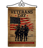 Memony Our Heroes - Military Americana Vertical Impressions Decorative Flags HG137334 Made In USA