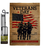 Memony Our Heroes - Military Americana Vertical Impressions Decorative Flags HG137334 Made In USA