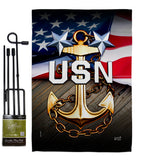 USN - Military Americana Vertical Impressions Decorative Flags HG137341 Made In USA