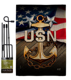 USN - Military Americana Vertical Impressions Decorative Flags HG137341 Made In USA