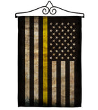 Thin Yellow Line - Military Americana Vertical Impressions Decorative Flags HG137418 Made In USA