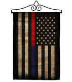 Thin Red and Blue Line - Military Americana Vertical Impressions Decorative Flags HG137421 Made In USA