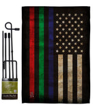 Thin Blue Green Red Line - Military Americana Vertical Impressions Decorative Flags HG137422 Made In USA