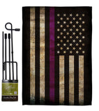Thin Purple Line - Military Americana Vertical Impressions Decorative Flags HG137430 Made In USA