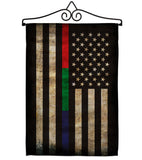 Thin Blue Green Red Line - Military Americana Vertical Impressions Decorative Flags HG137431 Made In USA