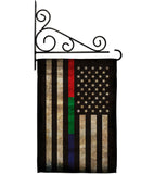 Thin Blue Green Red Line - Military Americana Vertical Impressions Decorative Flags HG137431 Made In USA