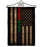 Thin Blue Green Red Line - Military Americana Vertical Impressions Decorative Flags HG137431 Made In USA