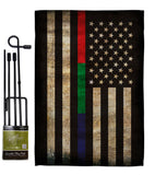 Thin Blue Green Red Line - Military Americana Vertical Impressions Decorative Flags HG137431 Made In USA