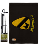 Black 1st Cavalry - Military Americana Vertical Impressions Decorative Flags HG140375 Made In USA