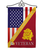 Home of USMC - Military Americana Vertical Impressions Decorative Flags HG140611 Made In USA