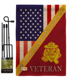 Home of USMC - Military Americana Vertical Impressions Decorative Flags HG140611 Made In USA