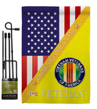 Home of Vietnam - Military Americana Vertical Impressions Decorative Flags HG140612 Made In USA