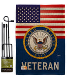 US Navy Veteran - Military Americana Vertical Impressions Decorative Flags HG140614 Made In USA