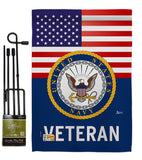 US Navy Veteran - Military Americana Vertical Impressions Decorative Flags HG140614 Made In USA