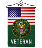 US Army Veteran - Military Americana Vertical Impressions Decorative Flags HG140615 Made In USA