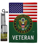 US Army Veteran - Military Americana Vertical Impressions Decorative Flags HG140615 Made In USA