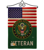 US Army Veteran - Military Americana Vertical Impressions Decorative Flags HG140615 Made In USA