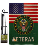 US Army Veteran - Military Americana Vertical Impressions Decorative Flags HG140615 Made In USA